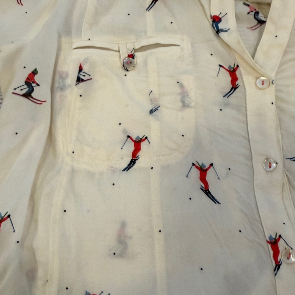 Maeve cream ski ⛷️ blouse size 6 - Picture 3 of 5
